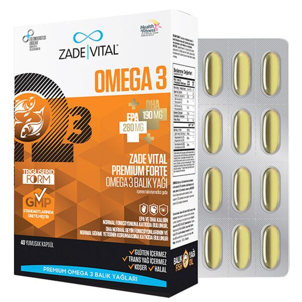 Zade Vital Premium Omega 3 Forte 40 Kapsül