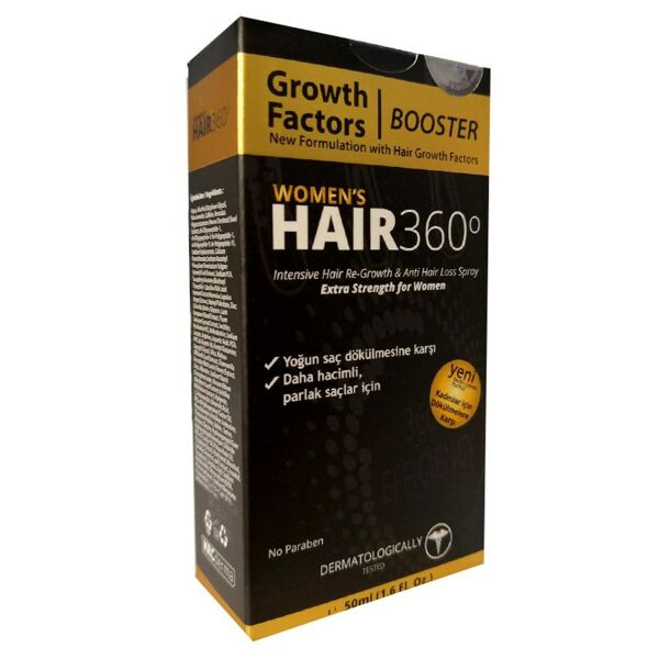 Hair 360 Growth Factors Booster Kadınlar için Yoğun Saç Spreyi 50ml