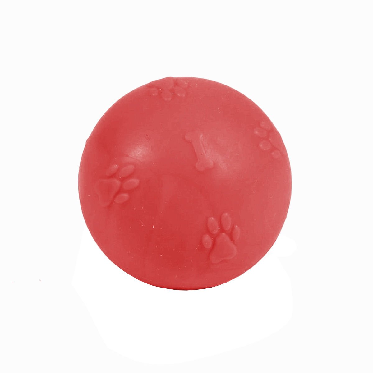 Pati Desenli Termoplastik Sert Köpek Oyun Topu 7 cm Medium Kırmızı