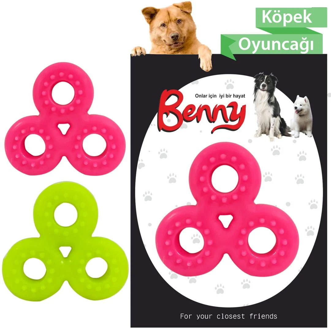 Benny Köpek Oyuncağı Üçlü Halka 9 x 9 cm Kırmızı