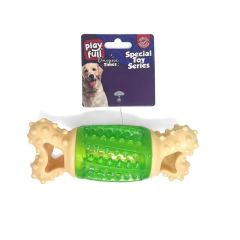 Playfull Sağlam Plastik Sesli Dental Köpek Oyuncağı 13x4cm Yeşil