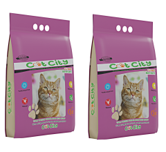 Cat City Ekstra Parfümlü Bentonit Topaklanan Kedi Kumu 10 Lt Lavantalı 2 ADET