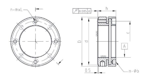 M65x2 K TYPE - RULMAN KİLİT SOMUNU