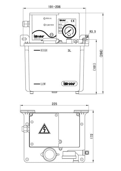 (3 LT) 110V PLC KONTROLLÜ ISHAN KIZAK YAĞLAMA TANKI