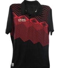 KBS Kadın Polo Yaka Siyah üzeri Kırmızı Tişört