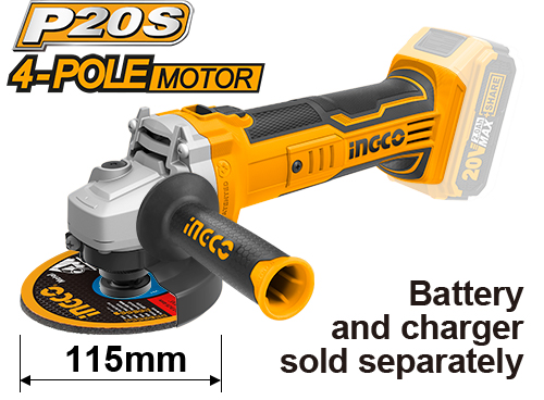 İngco Li-ion Akülü Avuç Taşlama 115 MM 20V 2.0Ah