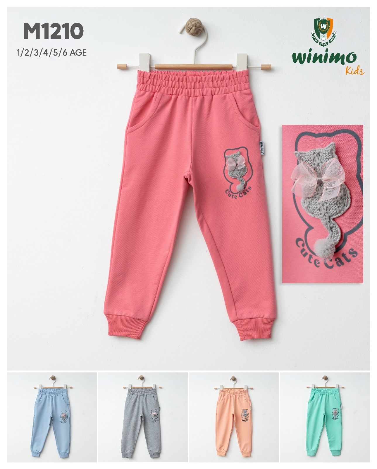 Winimo Kids M1210 KEDİ Aksesuarlı Eşofman Altı KIZ