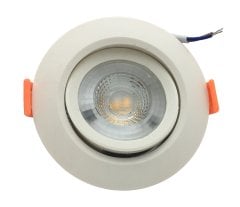 ACK AD01-00500 5w 3000K(Günışığı) Beyaz Kasa Yuvarlak Cob Led Spot