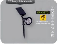 Erkled ERK3370 7W Solar Bahçe Çim Armatürü RGB Işıklı