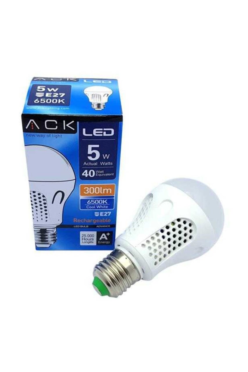 Ack AA14-30530 Şarjlı Led Ampul 300Lm 6500K Beyaz