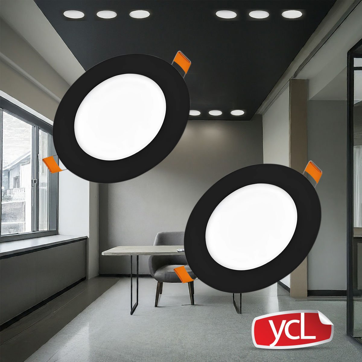 YCL Yücel 9W Sıva Altı Yuvarlak Siyah Kasa Led Panel Beyaz Işık