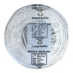 Öznur TTR 4x0.75 mm2 Kablo Beyaz H05VV-F