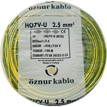 Öznur 2.5mm2 Sarı Yeşil NYA Kablo