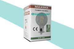 Maxima 4W Şeffaf Cam G125 2700K Sarı Işık Led Rustik Ampul