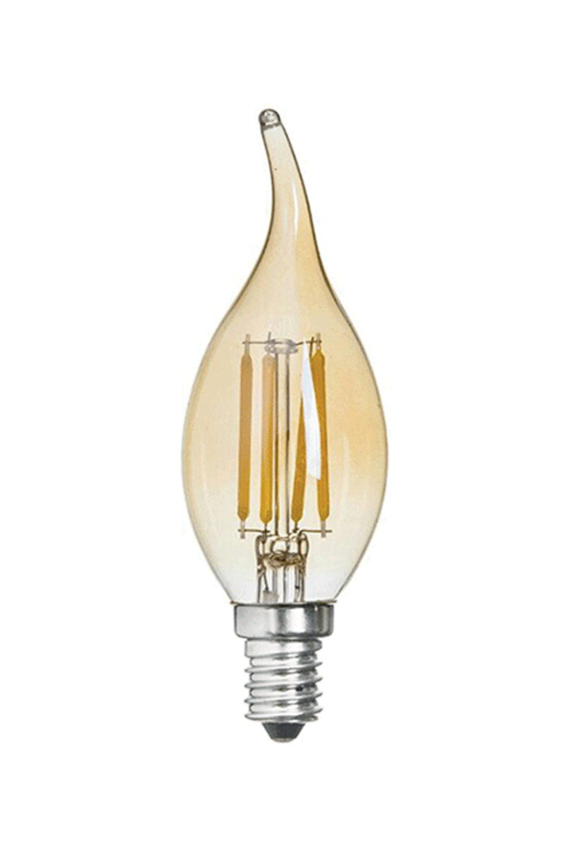 Şavk Ş500625 4W E14 Amber Işık C37 Filamanlı Led Dekoratif Buji Ampul