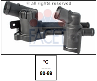 VW FABIA 1.2 TSI CBZB 10→ TERMOSTAT 80 - 89°C 03F121111A Facet