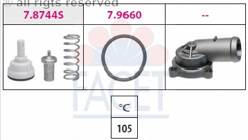 VW OCTAVIA 1.4 TSI CAXA 08→ TERMOSTAT 105°C 03C121110P Facet