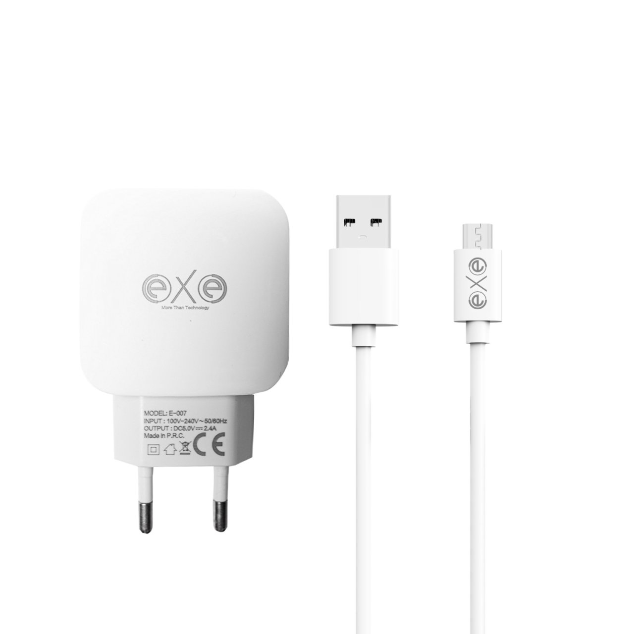 EXE 2.4A Çift USB Ünıversal Şarj Aleti  Micro Kablolu