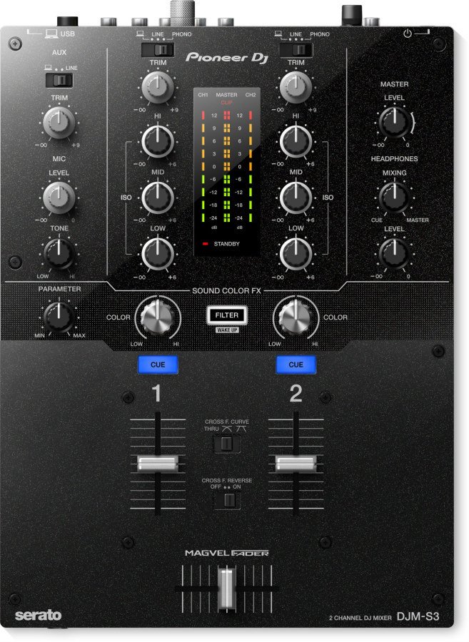 PIONEER DJM-S3 2 Channel Battle Mixer for Serato DJ Pro