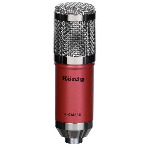 KÖNİG K-CM 800 CONDENSER STÜDYO KARAOKE KAYIT MİKROFONU KIRMIZI