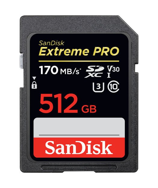 512 GB Extreme Pro SDHC 170 MB/s Class 10 SD-MMC Kart