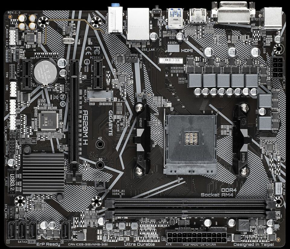 AMD A520M-H AM4 DDR4 4266MHZ DVI HDMI ANAKART