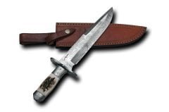 Bora 611 DMS-B Damascus Çelik Boynuz Saplı Bıçak