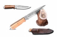 Bora Mamut Dişi Saplı Gravürlü Özel Tasarım Bıçak
