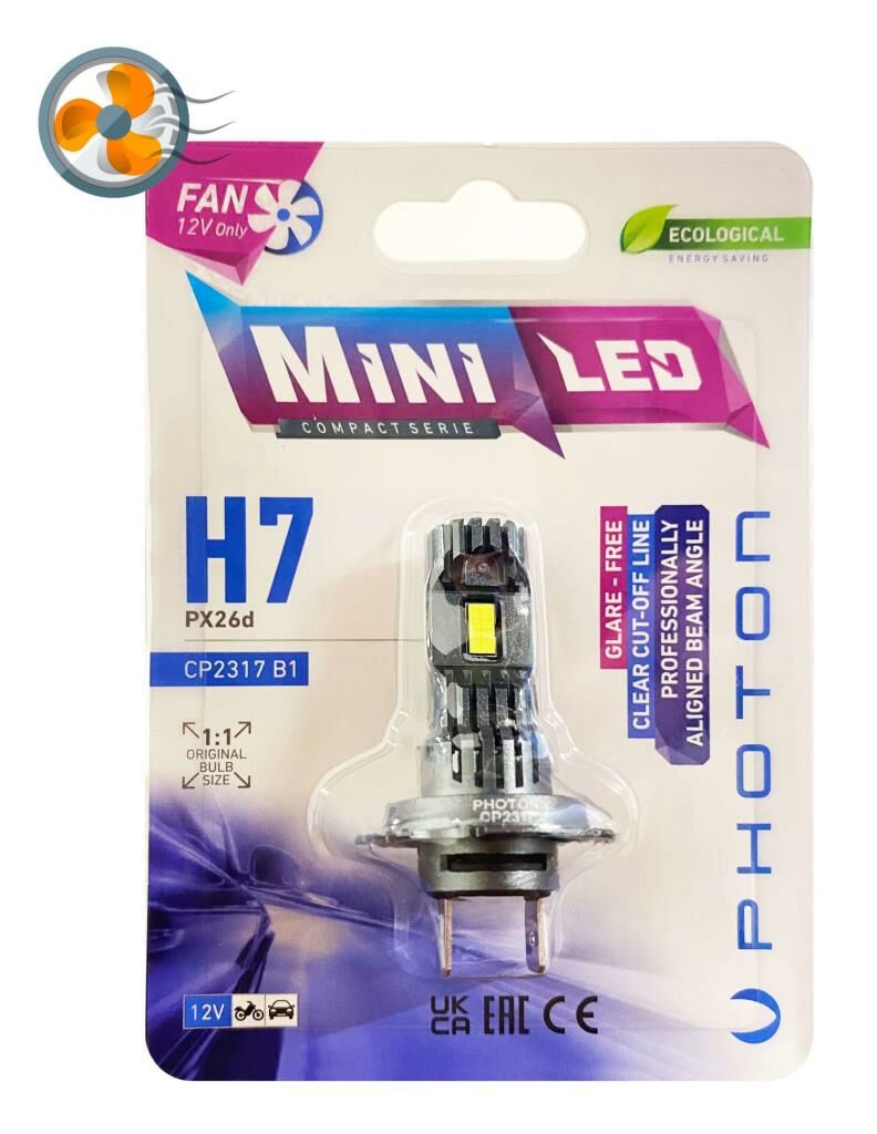 ALFA ROMEO 4C Coupe 2014- Photon Mini Fanlı H7 Kısa Led Far 16000 lumens