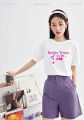 Beyaz Unisex Barbie  Wants To Be Me T-shirt
