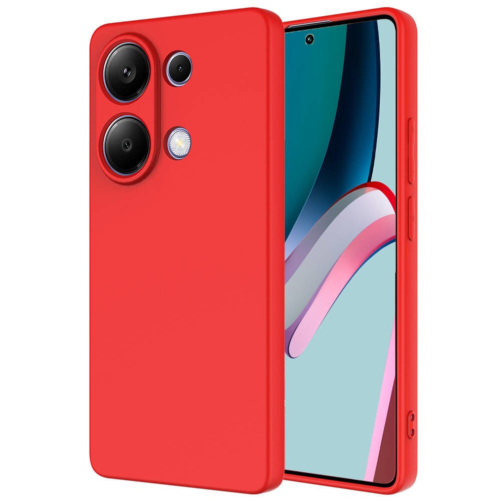Xiaomi Poco M6 Pro 4G Kılıf Kamera Korumali Mara Lansman Kapak Kırmızı