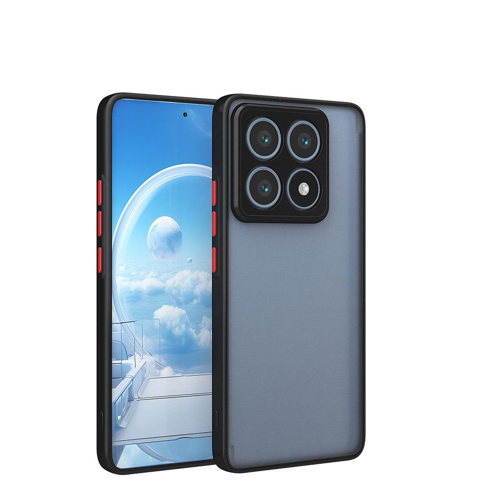 Xiaomi 14T Pro Kılıf Mat Kamera Korumalı Renkli Tuşlu Sert Silikon Hux Kapak Siyah