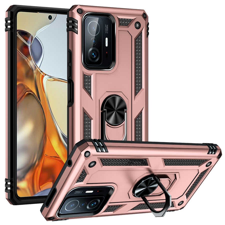 Xiaomi Mi 11T Pro 5G Kılıf Vega Tank Sert Yüzüklü Standlı Zırh Koruma Kapak