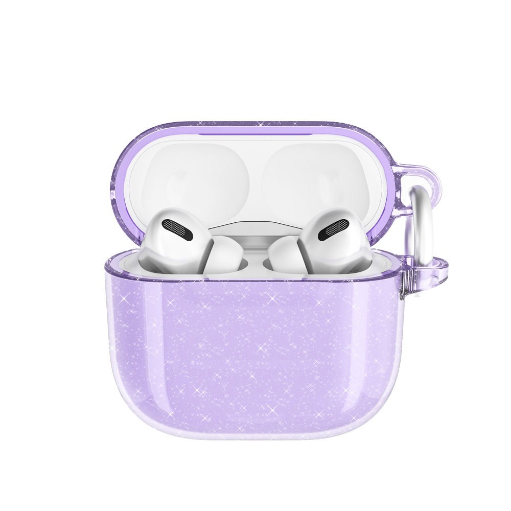 Airpods 4 Allstar Airbag 32 Parlayan Simli Saydam Renkli Kılıf Mor