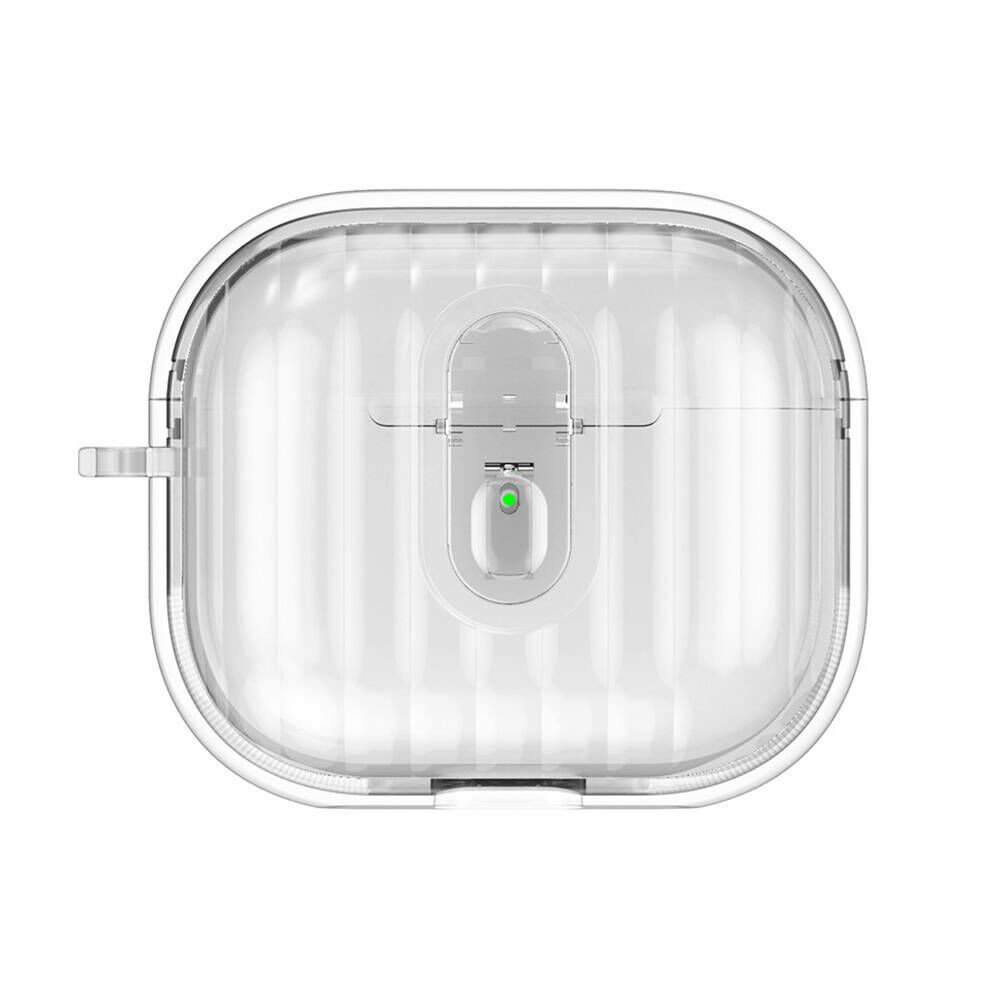 Airpods 4 Kılıf Kenarları Renkli Şeffaf Dilimli Silikon Airbag 40 Kılıf Şeffaf