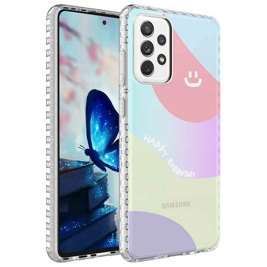 Samsung Galaxy A53 5G Airbag Kenarlı Renkli Desenli Silikon Elegans Kapak kılıf