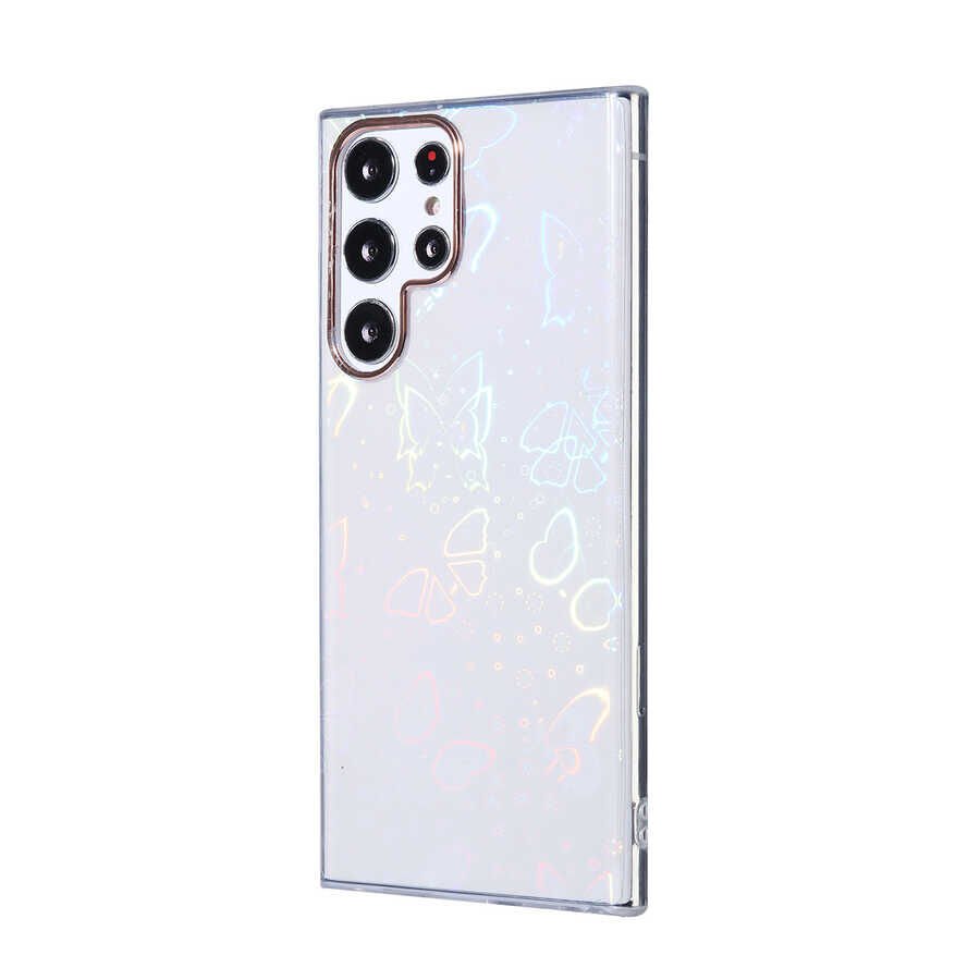Galaxy S22 Ultra Kılıf Zore Sidney Desenli Sert Kapak Butterfly No2