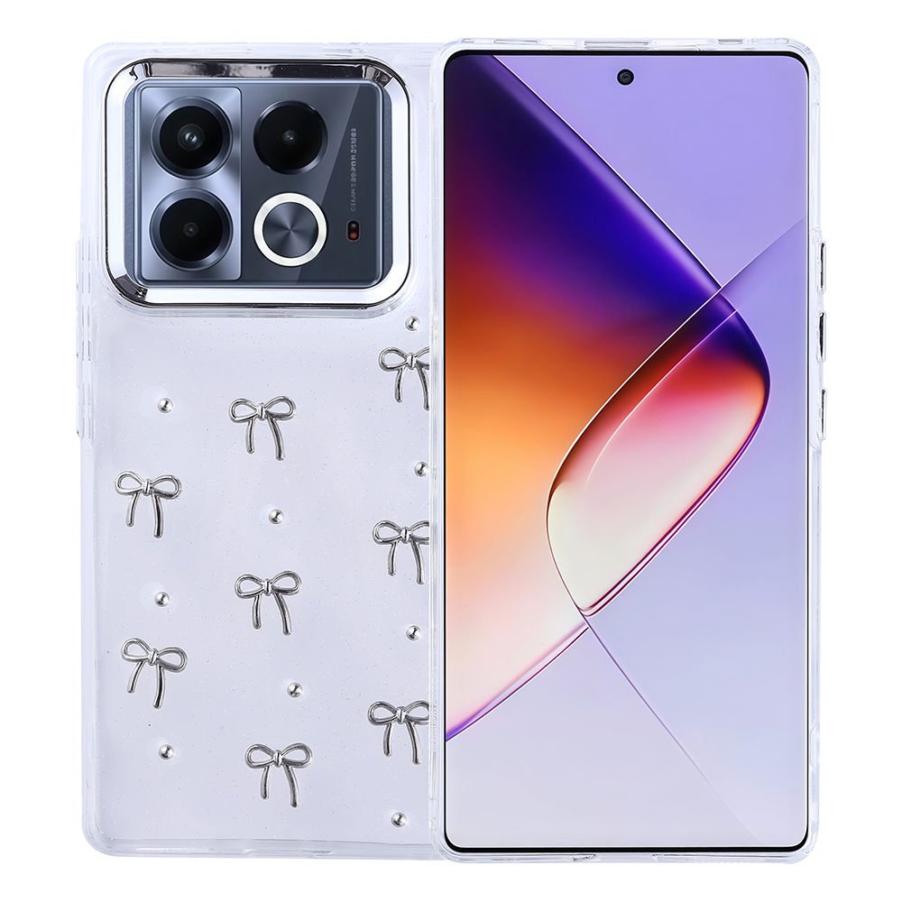 İnfinix Note 40 Pro Kılıf Airbag Tasarımlı Simli Şeffaf Kutup Kapak