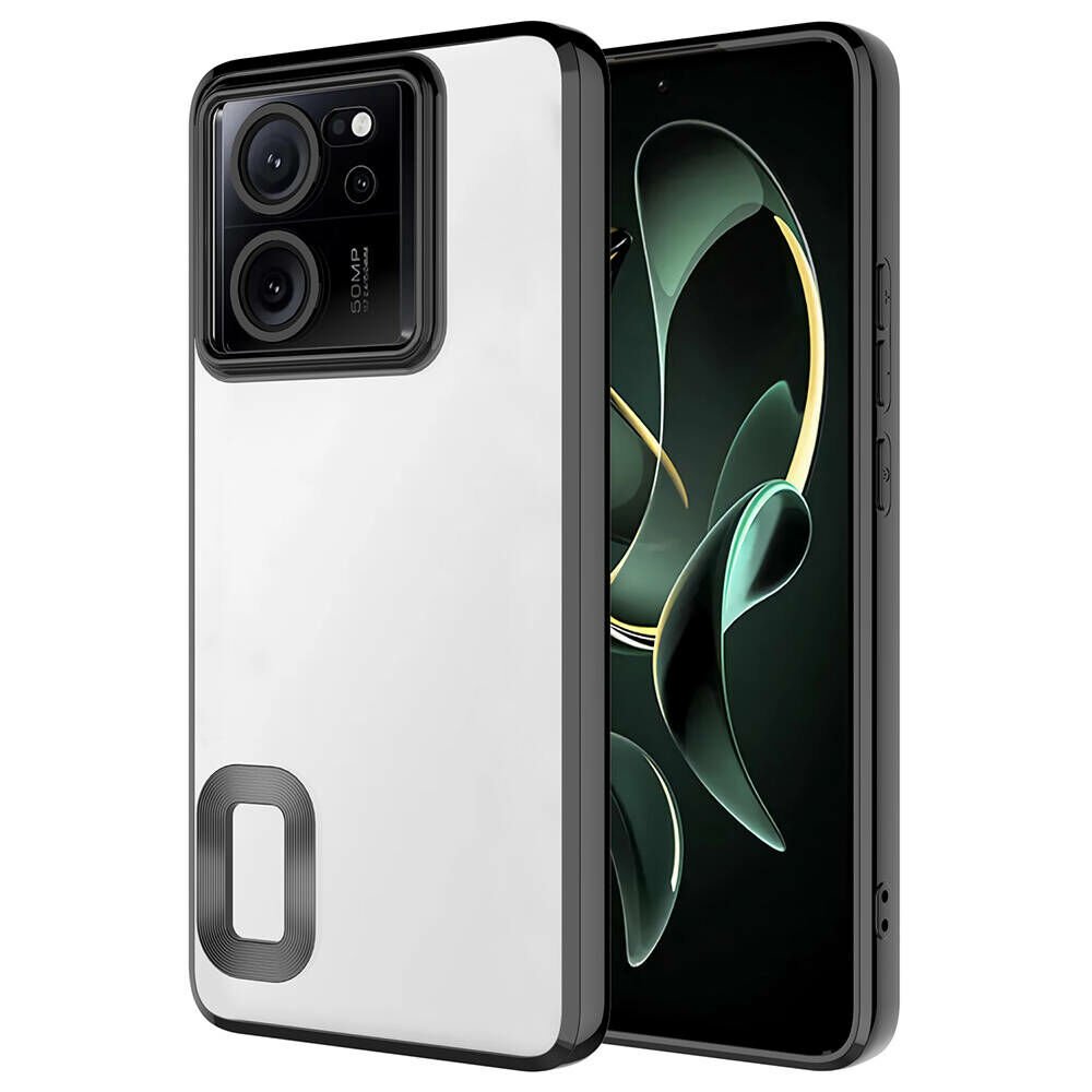Xiaomi Mi 13T Pro Kılıf Kamera Korumalı Logo Gösteren Omega Kapak Siyah