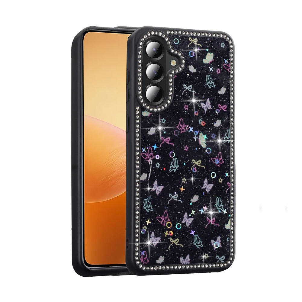 Samsung Galaxy A36 Kılıf Taşlı ve Simli Tasarım Azra Kapak