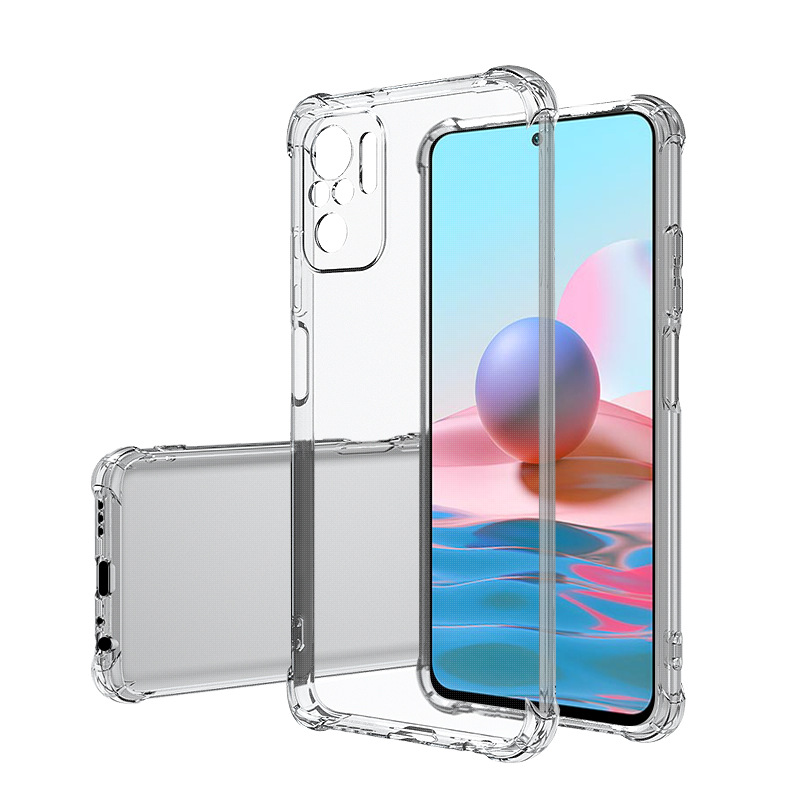 Xiaomi Redmi Note 10S Kılıf Nitro Anti Shock Darbe Emici Köşe Korumalı Şeffaf Silikon Kapak Renksiz