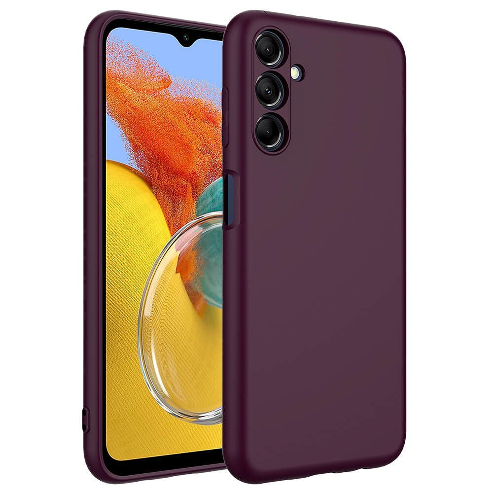 Samsung Galaxy A55 Kılıf Kamera Korumali Mara Lansman Kapak Koyu Mor