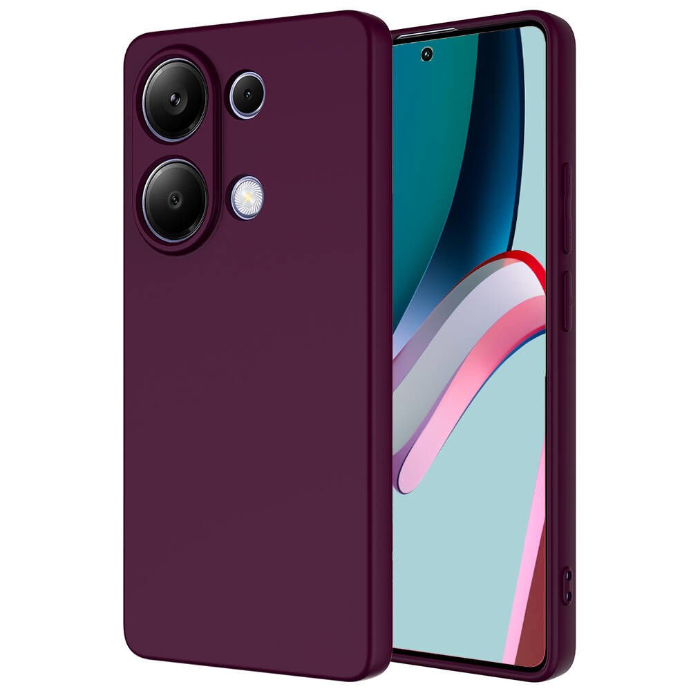 Xiaomi Poco M6 Pro 4G Kılıf Kamera Korumali Mara Lansman Kapak Koyu Mor