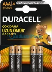 AAA ALKALİN İNCE KALEM PİL 4` LÜ PAKET DURACELL