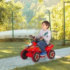 Uj Toys Müzikli ve Led Işıklı Akülü Atv 6V Safari-Beyaz Polis