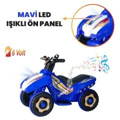 Uj Toys Müzikli ve Led Işıklı Akülü Atv 6V Ranger-Mavi