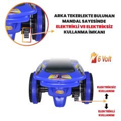 Uj Toys Müzikli ve Led Işıklı Akülü Atv 6V Ranger-Mavi