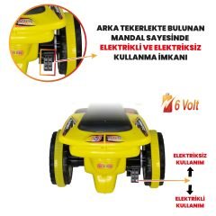 Uj Toys Müzikli ve Led Işıklı Akülü Atv 6V Ranger-Sarı