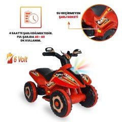 Uj Toys Uzaktan Kumandalı Akülü Atv 6V Safari-Kırmızı