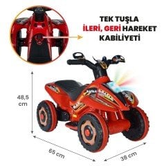 Uj Toys Uzaktan Kumandalı Akülü Atv 6V Safari-Kırmızı